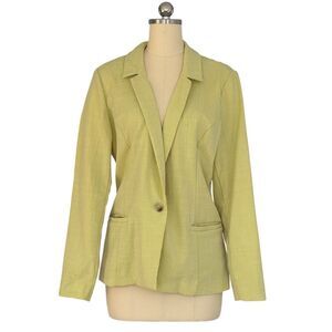 Maurices Women's Green Blazer Size L Long Sleeve Stretch One-Button
